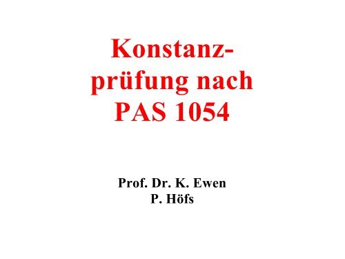 Konstanzprüfung nach PAS 1054