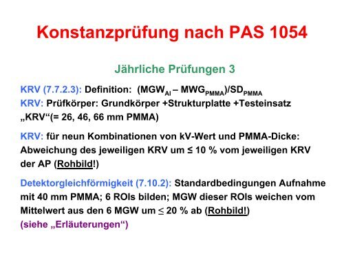 Konstanzprüfung nach PAS 1054