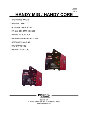 HANDY MIG / HANDY CORE - Lincoln Electric - documentations