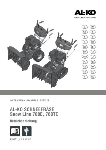 AL-KO schneefrÃ¤se snow Line 700e, 760Te - Virtasenkauppa.fi