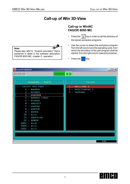3DView manual milling - Emco Maier GmbH