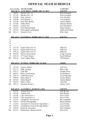 OFFICIAL TEAM SCHEDULE - Greater Carlyle Bowling Association