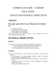 curriculm guide – career education goals and general objectives ...