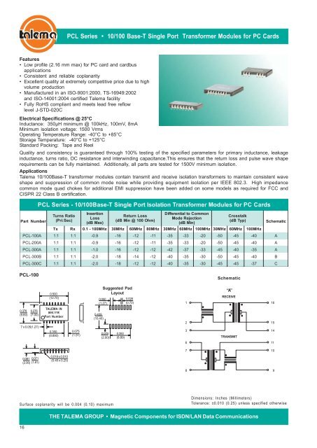 Brochure - with Pulse Cross-Reference - Nuvotem Talema