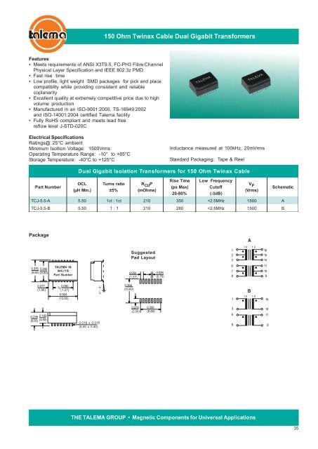 Brochure - with Pulse Cross-Reference - Nuvotem Talema