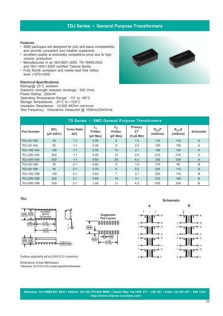 Brochure - with Pulse Cross-Reference - Nuvotem Talema