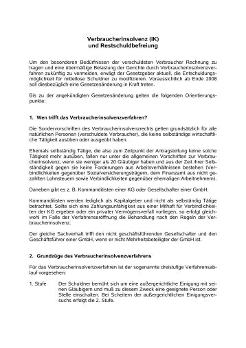 Verbraucherinsolvenz (IK) und ... - bei uppenbrink.de