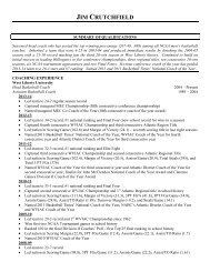 Jim Crutchfield's Resume - CoachesInc