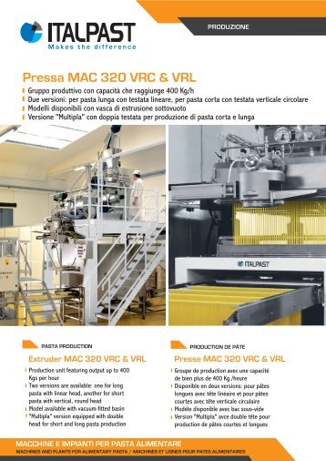 Pressa MAC 320 VRC & VRL - Italpast