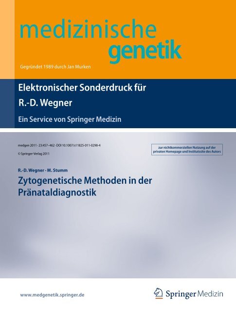 Zytogenetische Methoden in der PrÃ¤nataldiagnostik - Zentrum fÃ¼r ...