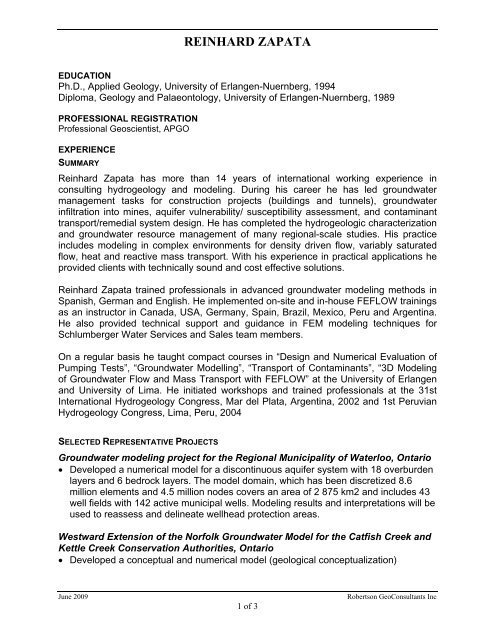 REINHARD ZAPATA - Robertson GeoConsultants Inc.