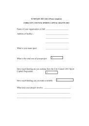 2013 Sports Capital Grant Application Form - Cork City Council