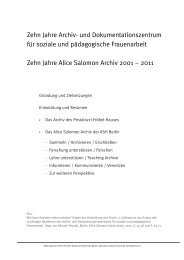 2000-2011 Zehnjahresbericht als PDF - Alice Salomon Archiv