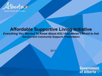 Affordable Supportive Living Initiative - Alberta Continuing Care ...