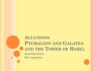 Allusions Pygmalion and Galatea and the Tower of Babel