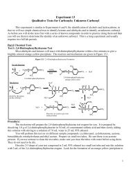 Experiment 13 Qualitative Tests for Carbonyls; Unknown ... - myweb