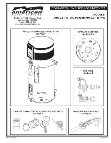 HCG Replacement Parts List - News from American Water Heaters