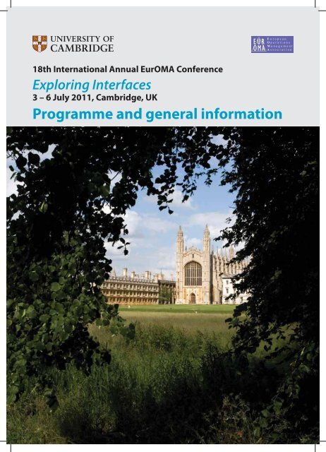 Programme and general information - EurOMA 2011