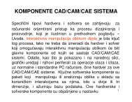 KOMPONENTE CAD/CAM/CAE SISTEMA