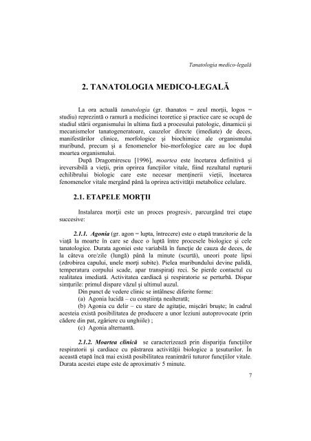 2. tanatologia medico-legalÄ - Expert Medico-Legal Dr. Iuliu Fulga