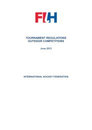 FIH Tournament Regulations - International Hockey Federation