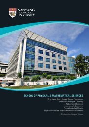 Curriculum Overview - Spms - Nanyang Technological University
