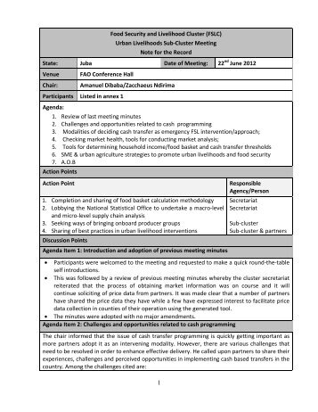 Urban Livelihoods NFRs 22nd June 2012.pdf - Food Security Clusters