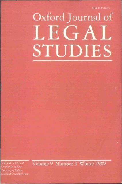 Front Matter (PDF) - Oxford Journal of Legal Studies
