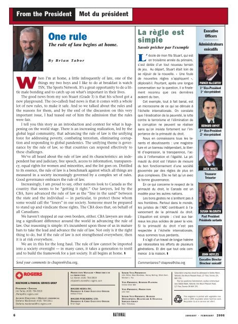 The Canadian Bar Association - National (English) - July/August 2012