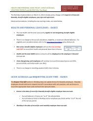 Health and Personal Leave Policy, Leave Accruals, Vacation Payout ...