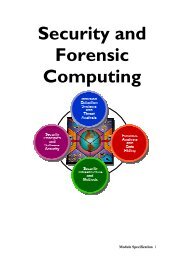 Security and Forensic Computing - Napier University
