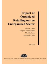 Impact of Organized Retailing on the Unorganized Sector