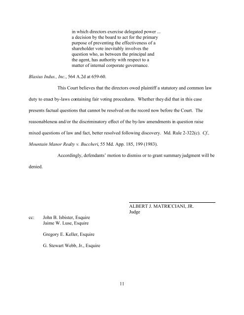 Memorandum Opinion - the Circuit Court for Baltimore City