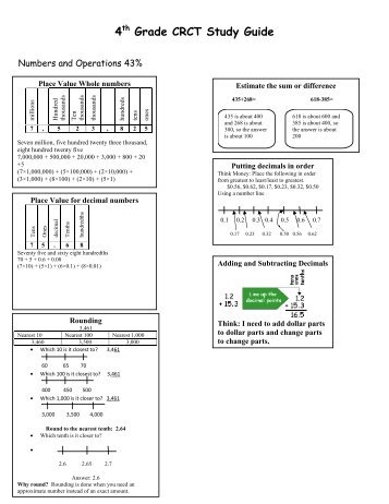 4th grade CRCT math study guide - Henry County Schools