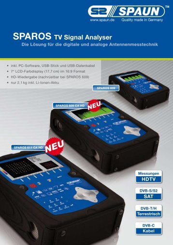 Technische Daten des SPAROS 609 CA HD - Spaun