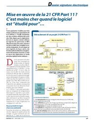 Mise en Åuvre de la 21 CFR Part 11 ? C'est moins cher ... - Mesures