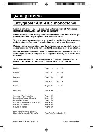 Enzygnost* Anti-HBc monoclonal - Medcorp