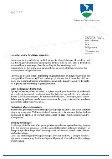Notat af 0112.10 om garantiprovision.pdf - RingkÃ¸bing-Skjern ...