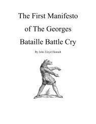 The First Manifesto of The Georges Bataille Battle Cry