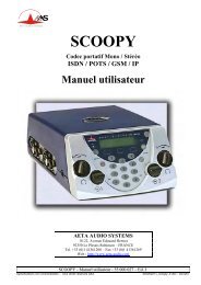 Manuel utilisateur - AETA Audio Systems