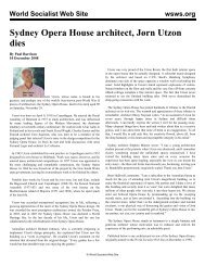 World Socialist Web Site wsws.org Sydney Opera House architect ...