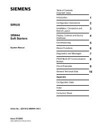 Siemens Sirius Soft Starters - User Manual - Rotor UK