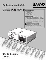 TÃ©lÃ©charger le manuel d'utilisation Sanyo PLC-XU110 - Lampe ...