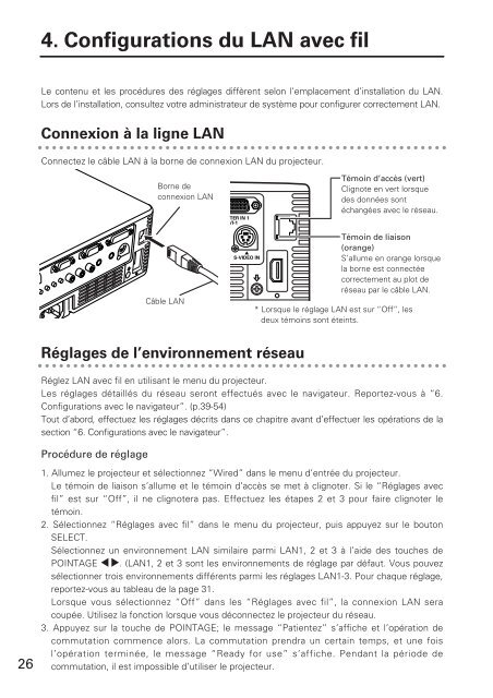 TÃ©lÃ©charger le manuel d'utilisation Sanyo PLC-XU110 - Lampe ...