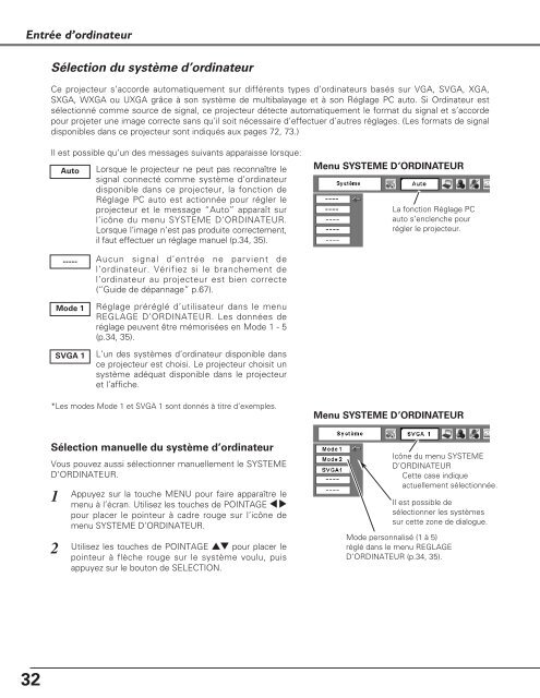 TÃ©lÃ©charger le manuel d'utilisation Sanyo PLC-XU110 - Lampe ...