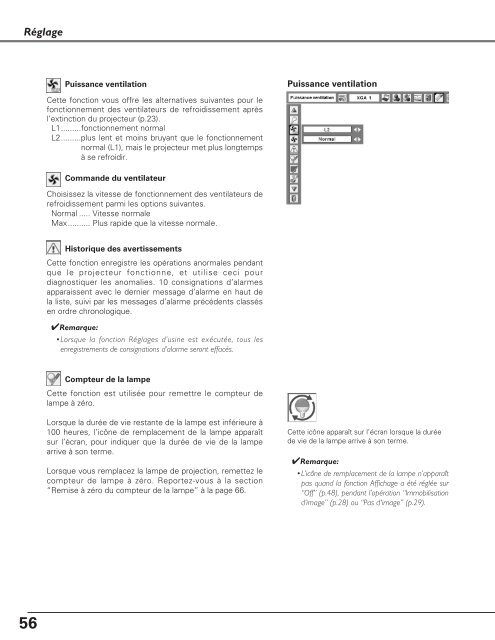 TÃ©lÃ©charger le manuel d'utilisation Sanyo PLC-XU110 - Lampe ...