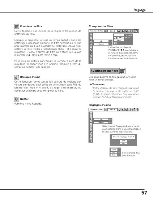 TÃ©lÃ©charger le manuel d'utilisation Sanyo PLC-XU110 - Lampe ...