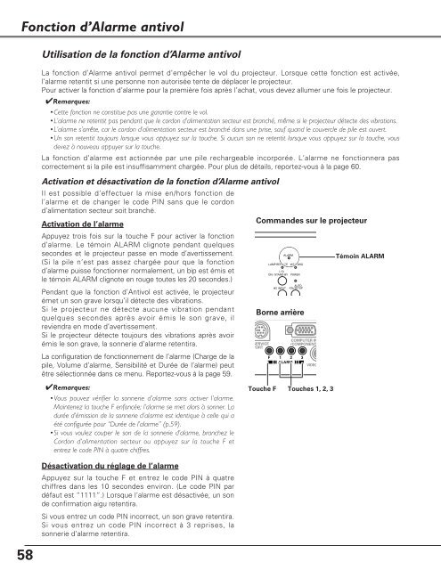 TÃ©lÃ©charger le manuel d'utilisation Sanyo PLC-XU110 - Lampe ...