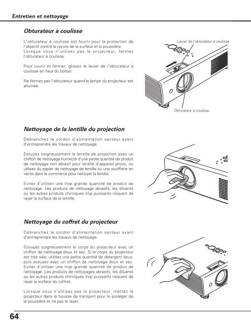 TÃ©lÃ©charger le manuel d'utilisation Sanyo PLC-XU110 - Lampe ...