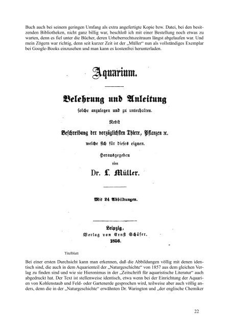 Roßmäßler-Vivarium Rundbrief - Roßmäßler-Vivarium 1906